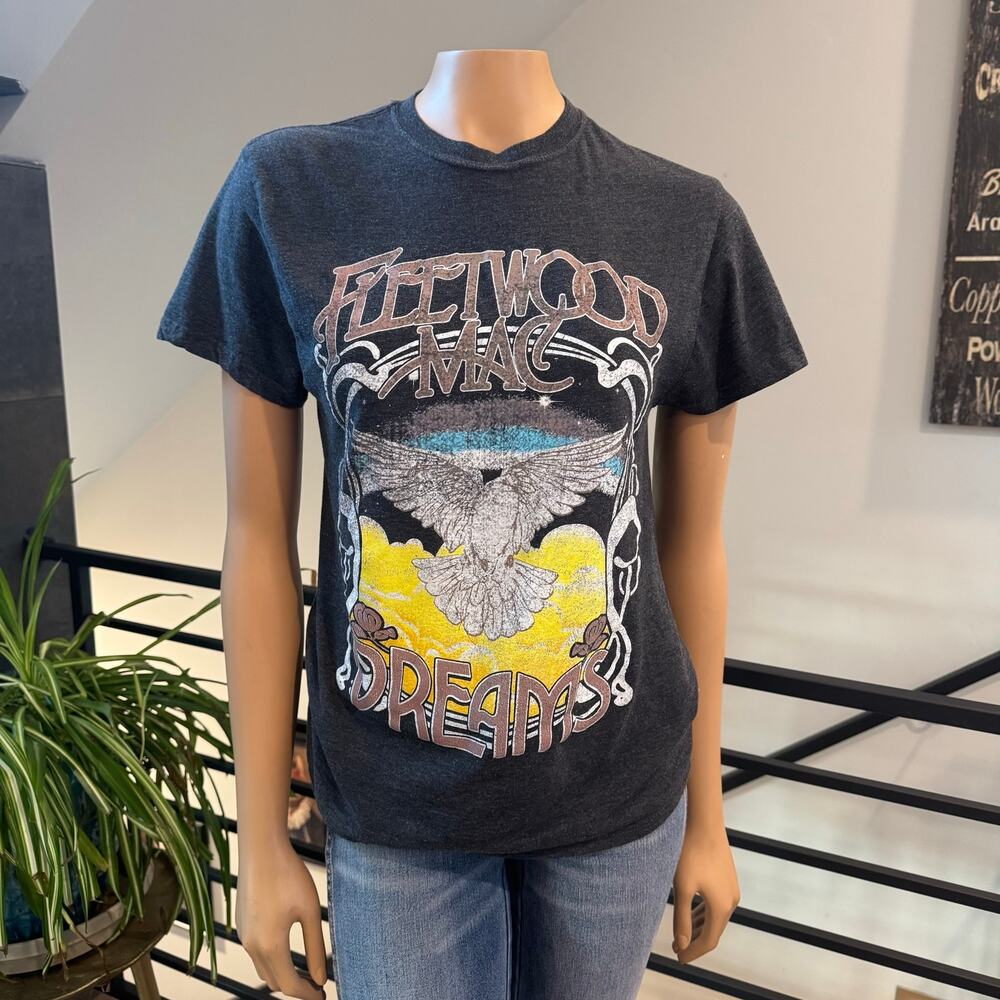 Fleetwood Mac Dreams Graphic Tee Shirt Charcoal Grey Rock Connect Size M Medium